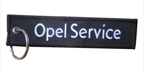 Custom Made Durable Polyester Embroidery Keychain Eco Friendly Key Tag