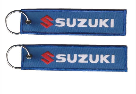 Custom Made Durable Polyester Embroidery Keychain Eco Friendly Key Tag
