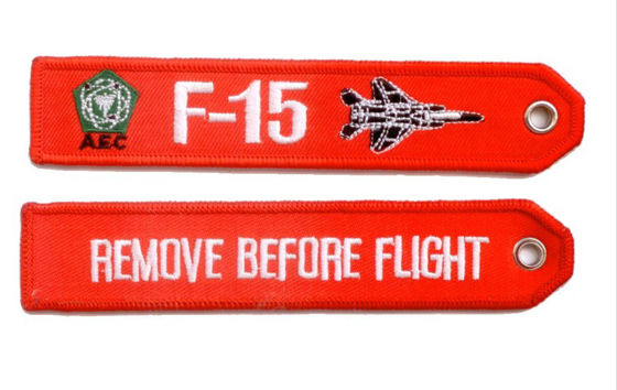 Custom Made Durable Polyester Embroidery Keychain Eco Friendly Key Tag