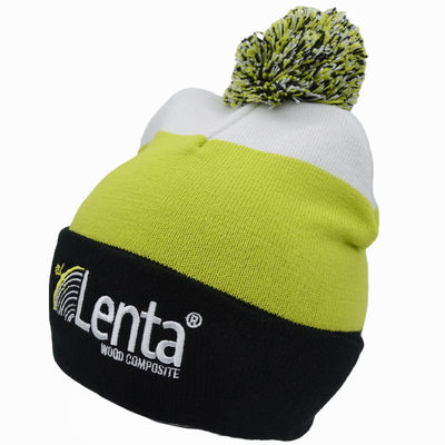 Promotional Soft Warm Embroidery Knitted Pom Pom Beanie Custom Made