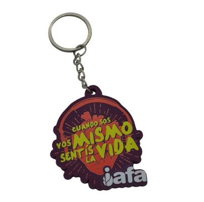 Round Types Soft PVC Keyrings Customized Souvenirs With Logo Design