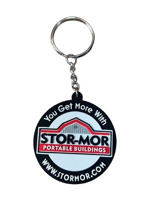 Round Types Soft PVC Keyrings Customized Souvenirs With Logo Design
