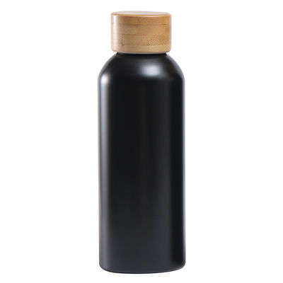 Insulated 500ml Bamboo Lid Stainless Steel Metal Water Bottle Keeping Drink Hot Cold 6-12hrs