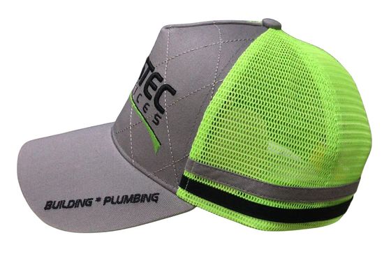 Pre Curved Cotton Mesh Custom Trucker Hat With Embroidery