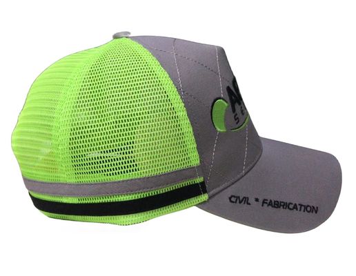 Pre Curved Cotton Mesh Custom Trucker Hat With Embroidery