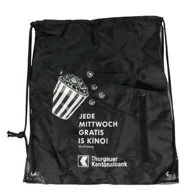 Custom Made Polyester Drawstring Bags With Zip Pouch For Sports Outdoor