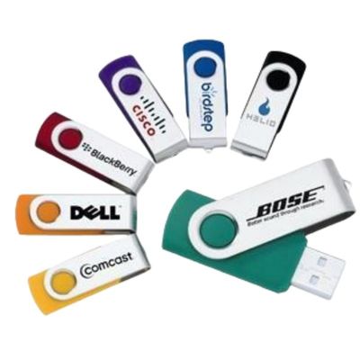 Metal Laser Swivel USB Flash Drives For Promotion Custom Made Logo Plastic