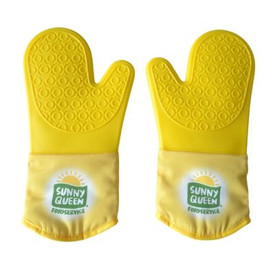 Heavy Weight Full Sublimation Printed Silicone Oven Mitt With Cotton Lining For Kitchen