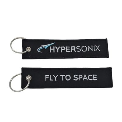 Polyester Custom Stylish Embroidery Key Holder With Remove Before Flight