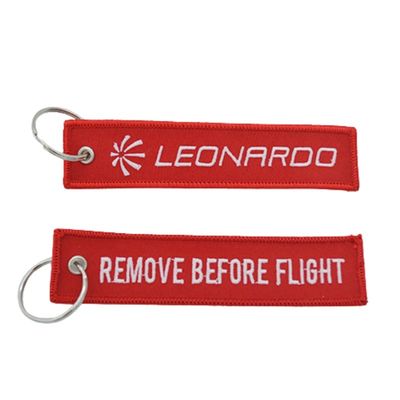 Polyester Custom Stylish Embroidery Key Holder With Remove Before Flight