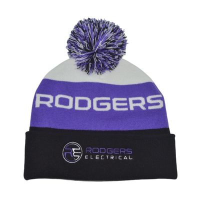 Custom Made Soft Warm Jacquard Pom Pom Knitted Cap Purple Colour