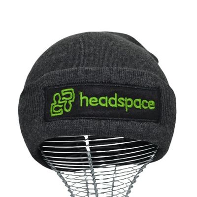 Embroidery Patch Custom Made Winter Knitted Beanie Grey Colour For Adults
