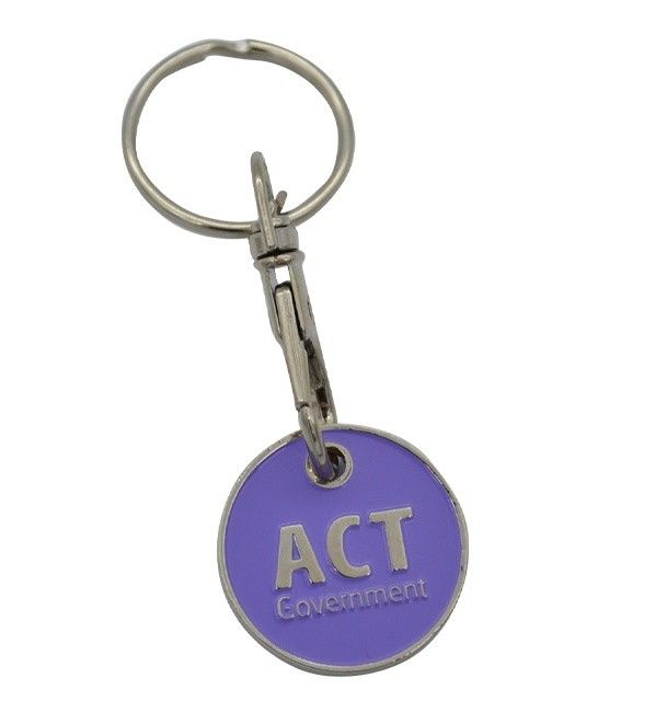 Promotional Custom Size Soft Enamel Metal Trolley Tokens Color Filled Branding