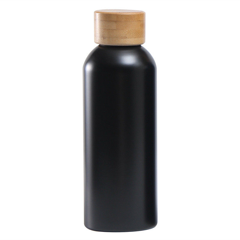 Insulated 500ml Bamboo Lid Stainless Steel Metal Water Bottle Keeping Drink Hot Cold 6-12hrs