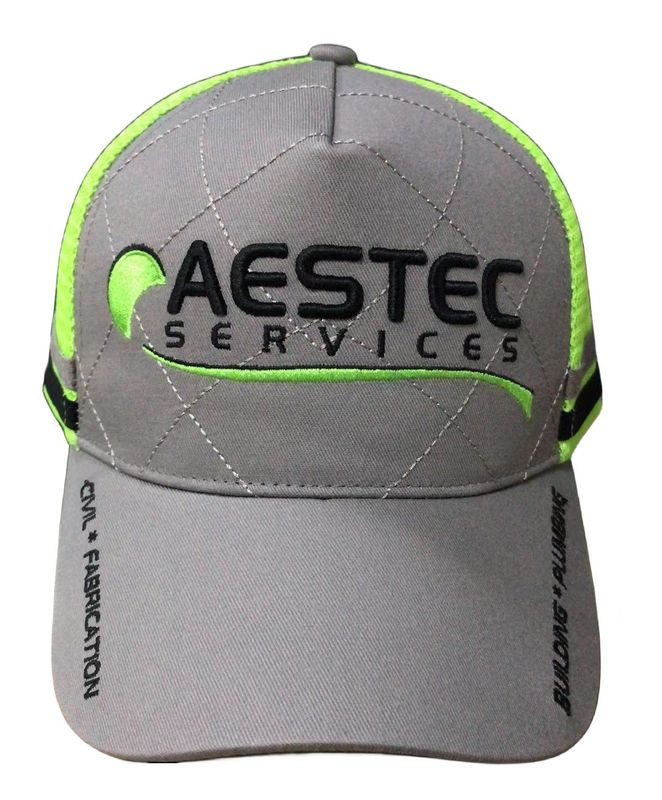Pre Curved Cotton Mesh Custom Trucker Hat With Embroidery