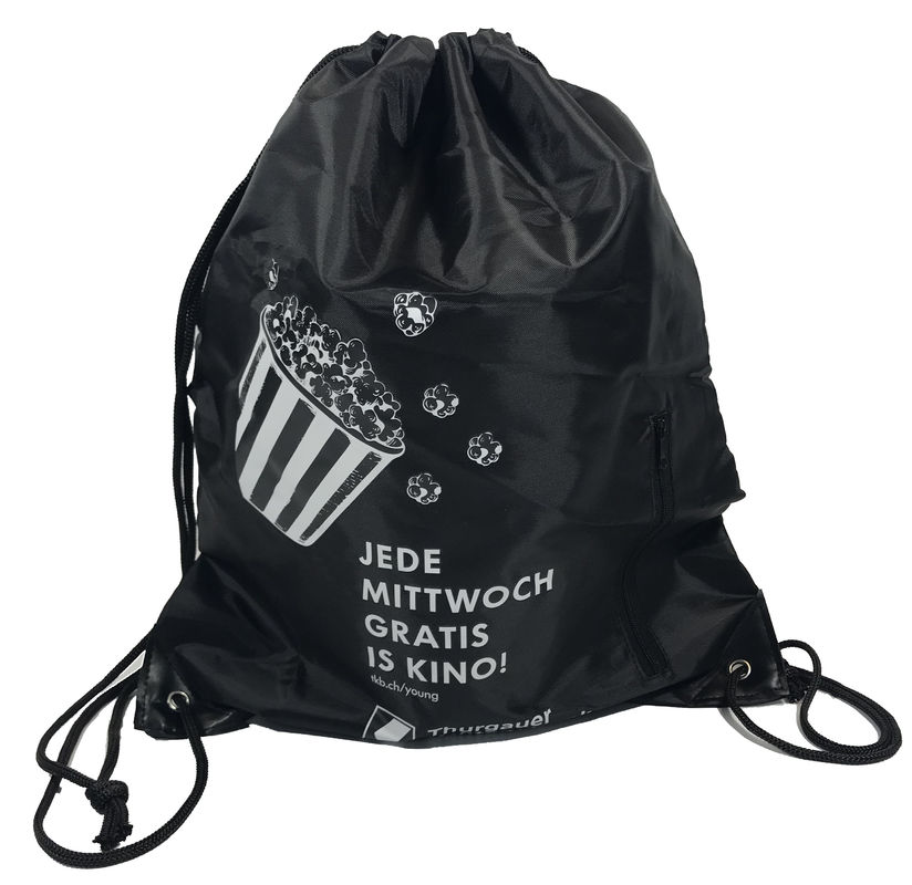 Custom Made Polyester Drawstring Bags With Zip Pouch For Sports Outdoor