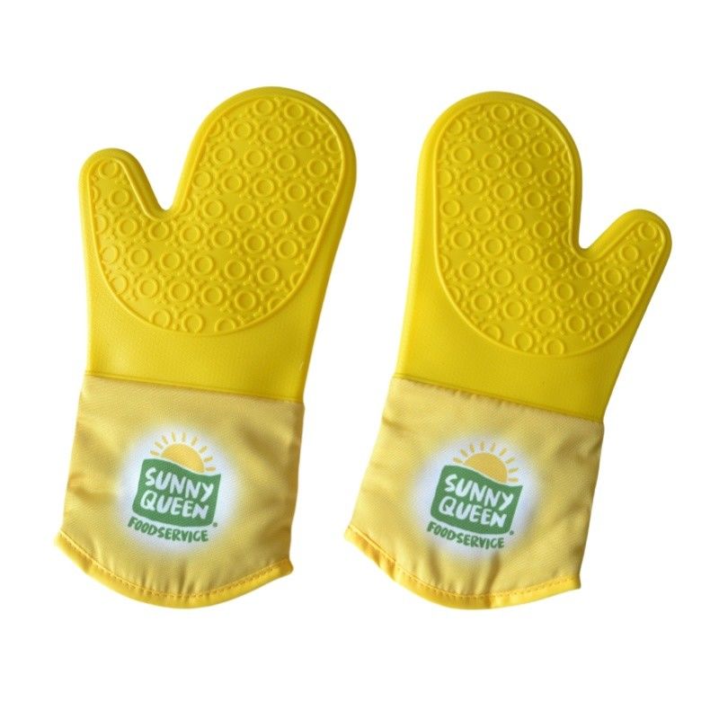 Heavy Weight Full Sublimation Printed Silicone Oven Mitt With Cotton Lining For Kitchen